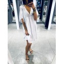 Robe en Gaz de Coton Blanche