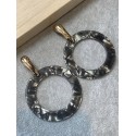 Boucles en acier inoxydable noires Francine