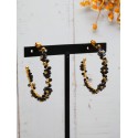 Boucles anneaux fleurs noires