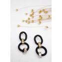 Boucles noire strass