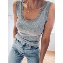 Top Basic dentelle gris