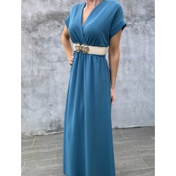 Robe longue bleu jeans