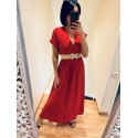 Robe longue rouge