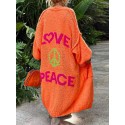 Gilet long orange Love & Peace