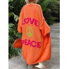 Gilet long orange Love & Peace