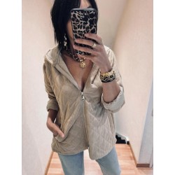 Veste en velours beige