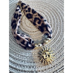 Collier soleil doré Leopard