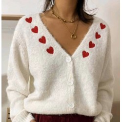 Gilet blanc coeur rouge