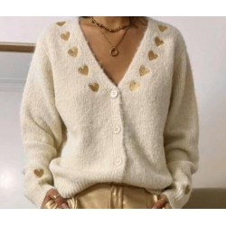 Gilet beige coeur gold