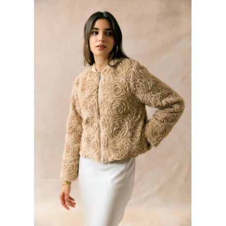 Veste flowers beige