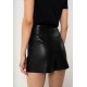 Jupe short noire simili fendu