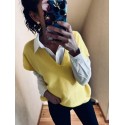 Pull sans manches jaune