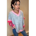 Pull sans manches Rosy gris