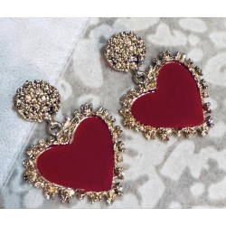 Réassort en précommande Boucles rouge coeur