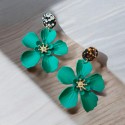 Boucles fleurs vert