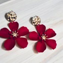 Boucles fleurs rouge