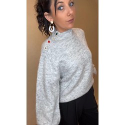 Pull gris bijoux