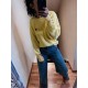 Pull coeurs jaune